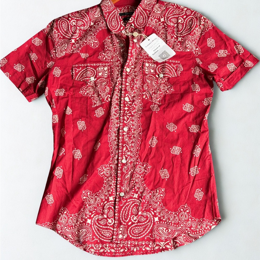 Gucci Red Paisley Casual Button Down Shirt